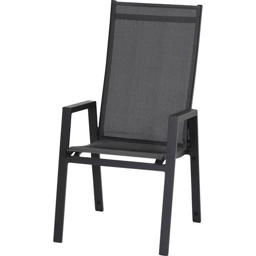 Siena Garden Savona High Back M90919 Gartenstuhl Aluminium Anthrazit (matt), Schwarz, Silber