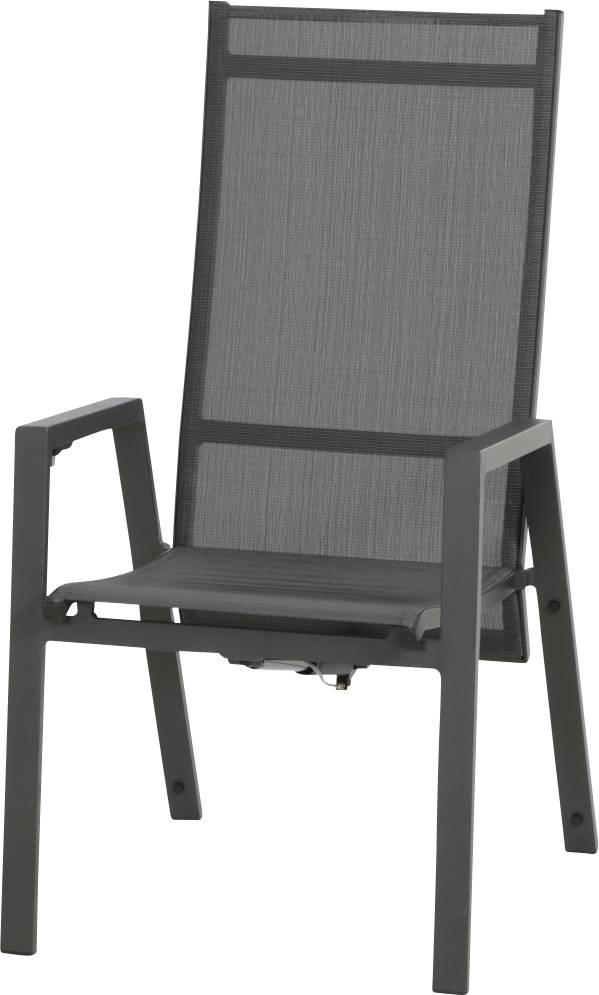 Siena Garden Savona L18212 Gartenstuhl Aluminium Anthrazit (matt), Schwarz, Silber