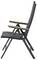 Schwarzer Klappstuhl mit Armlehnen aus Holz. Rückenlehne und Sitzfläche in einem modernen Design. Geeignet für Innen- und Außenbereiche.