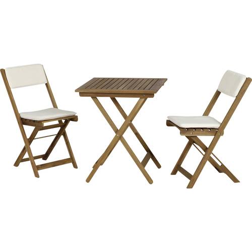 GARDAMO Almeria U92694 Gartenmöbel-Set Holz, Polyester Natur