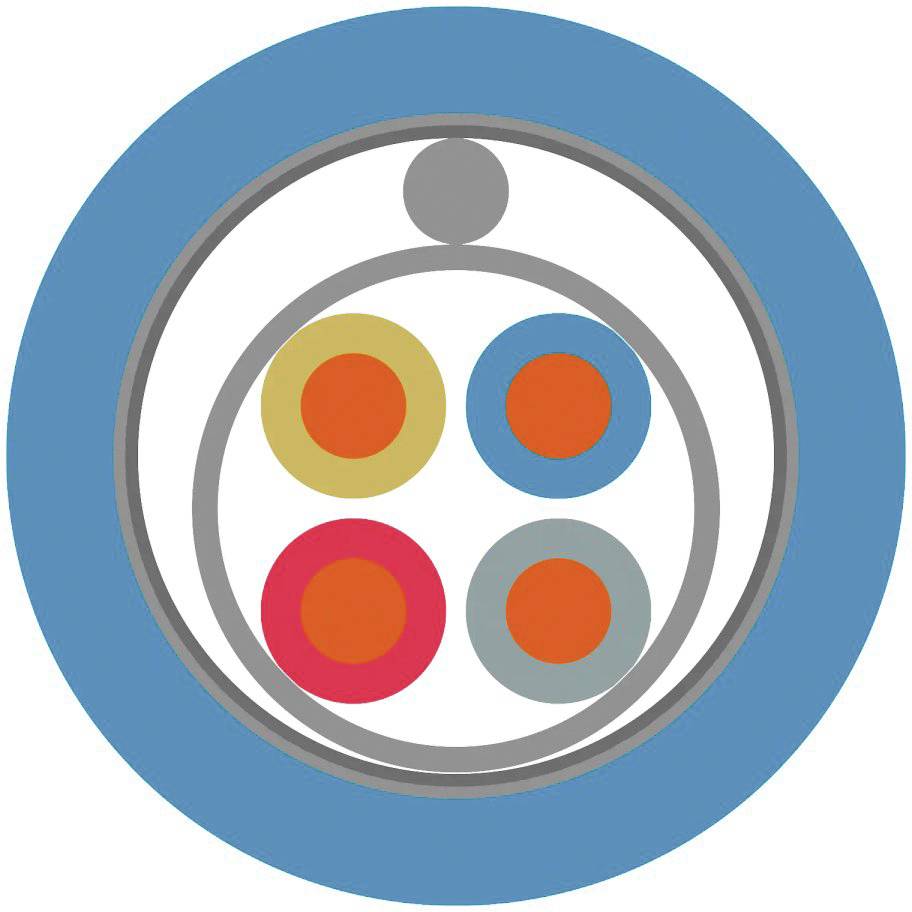 Ein stilisiertes Symbol zeigt einen Kreis mit einem Punkt oben und vier bunten Kreisformen im Inneren.