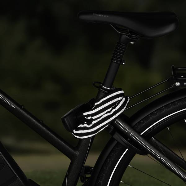 FISCHER FAHRRAD  Kettenschloss  Schwarz reflektierende Ummantelung Zahlenschloss