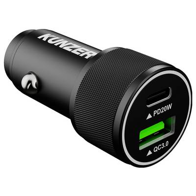 Kunzer 7USBAC12 Adapter 1x USB-A, 1x USB-C® Schwarz KFZ-0