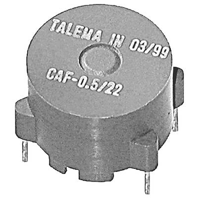 Grauer elektronischer Induktor mit Aufschrift 'Talema IN' und 'CAF-0.5/22', vier Anschlussstiften.