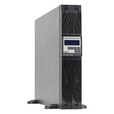 Ein schwarzer Server-Turm mit digitalem Display auf der Vorderseite, stehend auf einem Sockel, geeignet für IT-Infrastrukturen.