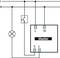 Schaltplan eines elektrischen Schalters mit einem 'Master'-Modul, das eine Lampe steuert. Verbindungsdrähte sind markiert mit 'L', 'N', 'S', 'L''.
