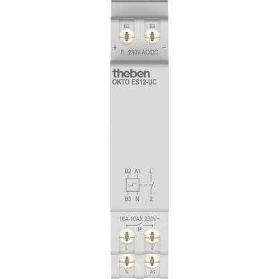 Graues Gerät mit der Aufschrift 'OKTO ES12-UC'. Unten sind Symbole für Elektronikschaltkreise, die ein Schaltungselement darstellen.