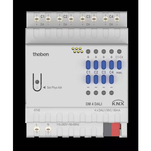 Theben 4940300 Schnittstelle DM 4 DALI KNX