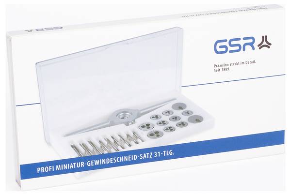 GSR 00708120 Gewindeschneidsatz 31teilig HSS-G metrisch M1 - M2.6