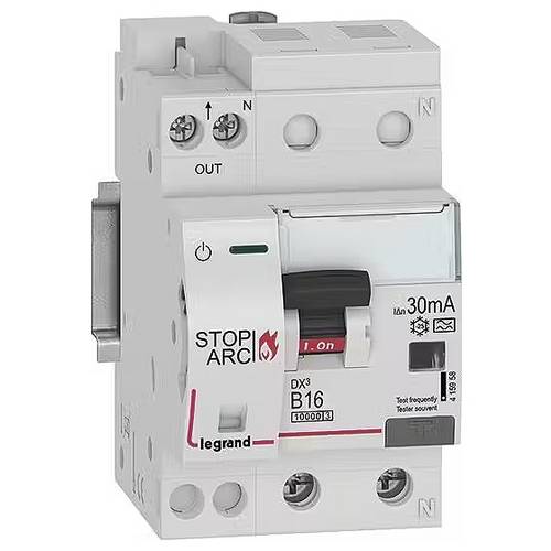 Legrand 415958 DX3 AFDD Brandschutzschalter mit FI/LS-Schalter B16A,1P+NR,10kA,30mA, Typ A, 3TE Brandschutzschalter
