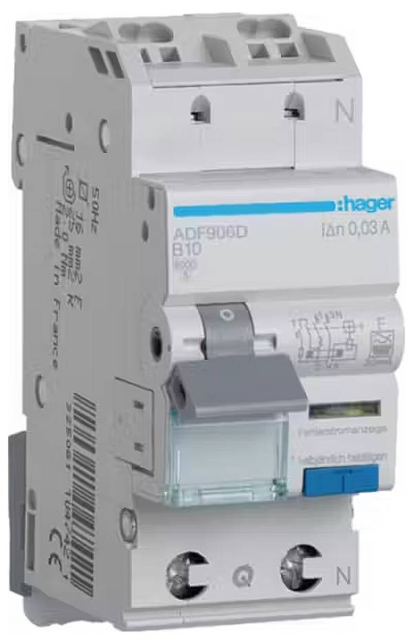Hager ADF906D FI-Schutzschalter/Leitungsschutzschalter 2polig 6 A 0.03 A 230 V