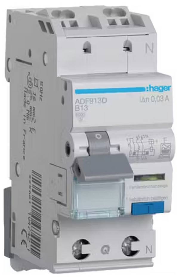 Hager ADF913D FI-Schutzschalter/Leitungsschutzschalter    2polig 13 A 0.03 A 230 V