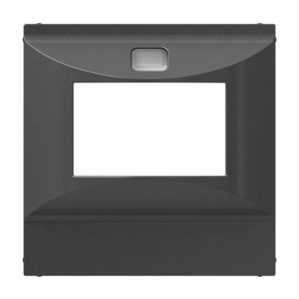 Der Bildausschnitt zeigt ein rechteckiges, schwarzes Kunststoffgehäuse. Oben befindet sich ein kleiner, quadratischer Knopf oder Sensor.