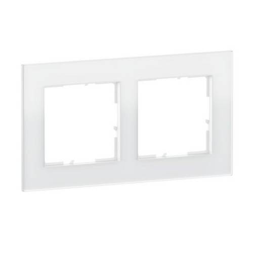 LEGRAND, SEANO Natura 2-fach Rahmen aus Echtmaterial, Designausführung: White Glass, 766102