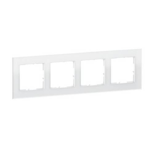 LEGRAND, SEANO Natura 4-fach Rahmen aus Echtmaterial, Designausführung: White Glass, 766104