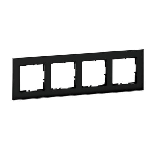 LEGRAND, SEANO Natura 4-fach Rahmen aus Echtmaterial, Designausführung: Black Smoked Glass, 766114