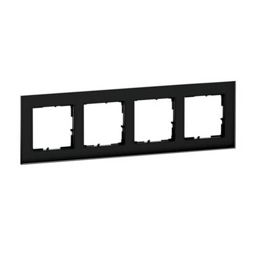 LEGRAND, SEANO Natura 4-fach Rahmen aus Echtmaterial, Designausführung: Black Smoked Glass, 766114