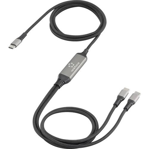 Renkforce USB-C® Y-Kabel USB 2.0 USB-C® Stecker 1.50 m Schwarz RF-6721084