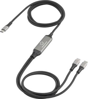 Renkforce USB-C® Y-Kabel  USB 2.0 USB-C® Stecker 1.50 m Schwarz  RF-6721084