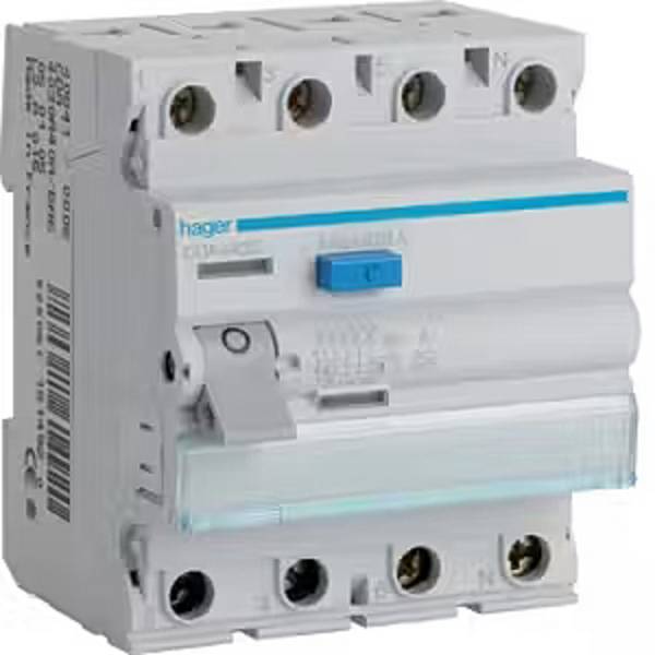 Hager CDA440D Hager CDA440D, Typ A, 230/400 V Fehlerstrom-Schutzschalter