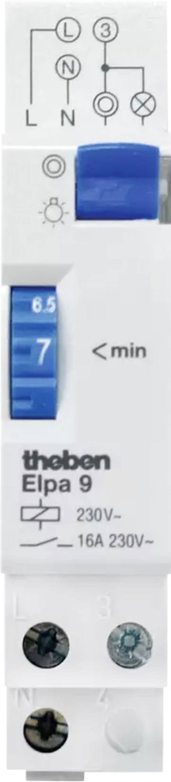 Theben 0090001 Treppenlichtzeitschalter Hutschiene 230 V/AC