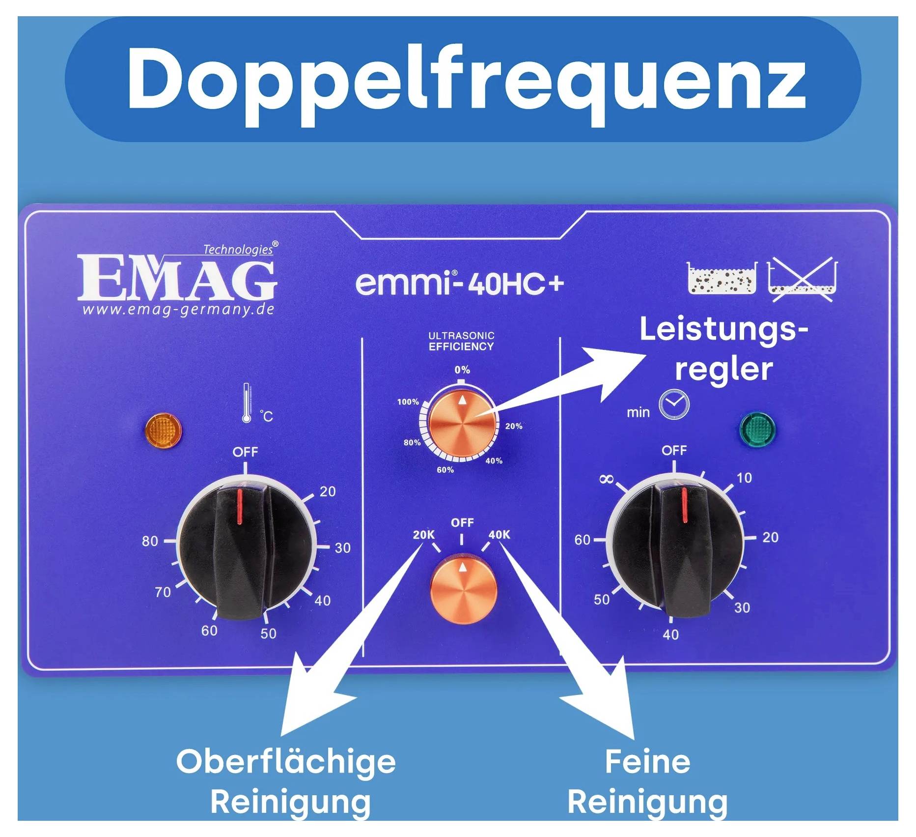 Emag Emmi-40HC Plus Ultraschallreiniger Universal 240 W 4.5 l mit Heizung-10