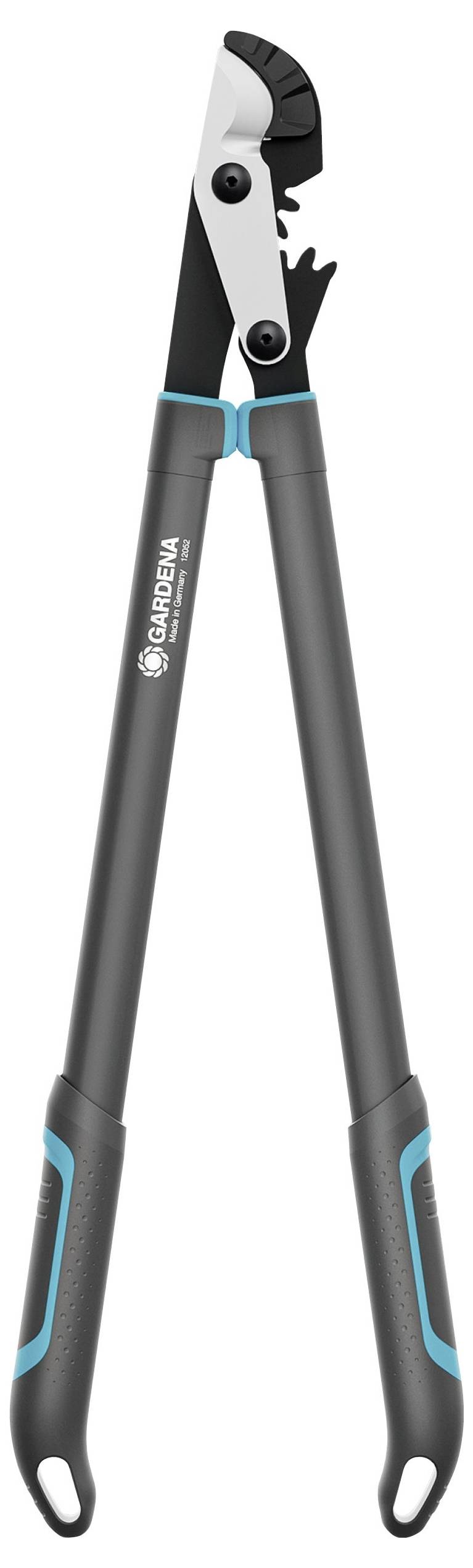 Gartenschere mit langen Griffen, geeignet für das Schneiden von dicken Ästen. Robust und ergonomisch gestaltet für besseren Komfort.