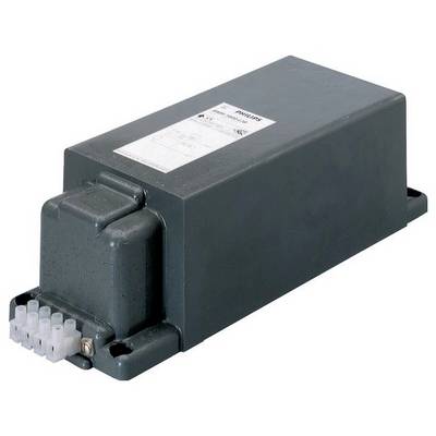 Ein rechteckiges elektronisches Vorschaltgerät mit Anschlüssen, das zur Steuerung von Leuchtstofflampen verwendet wird.