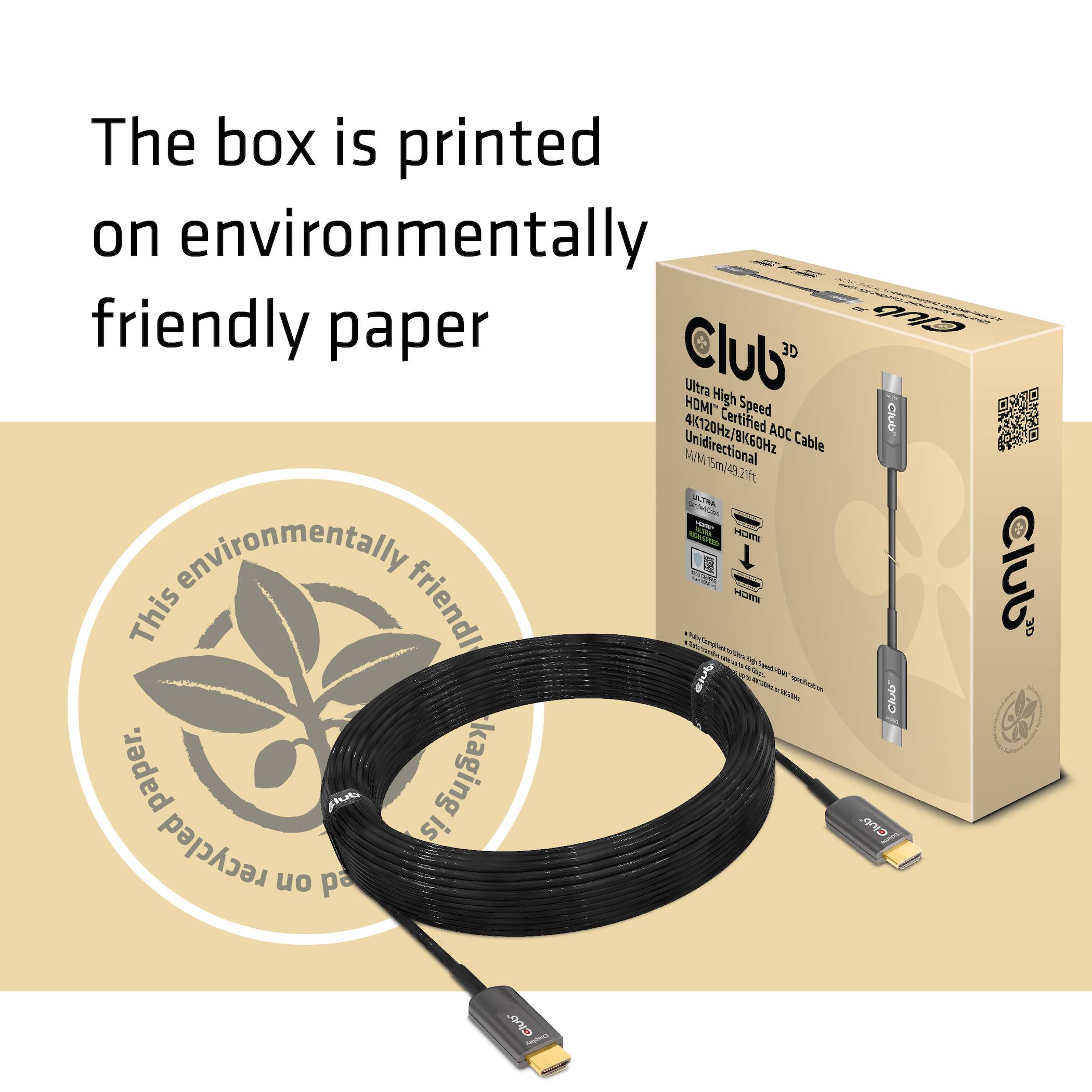 club3D HDMI Anschlusskabel RJ45 15 m Schwarz CAC-1377 HDMI-Kabel-7