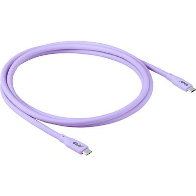 Lila USB-C-Kabel mit beidseitigen Steckverbindern für Datentransfer und Laden.