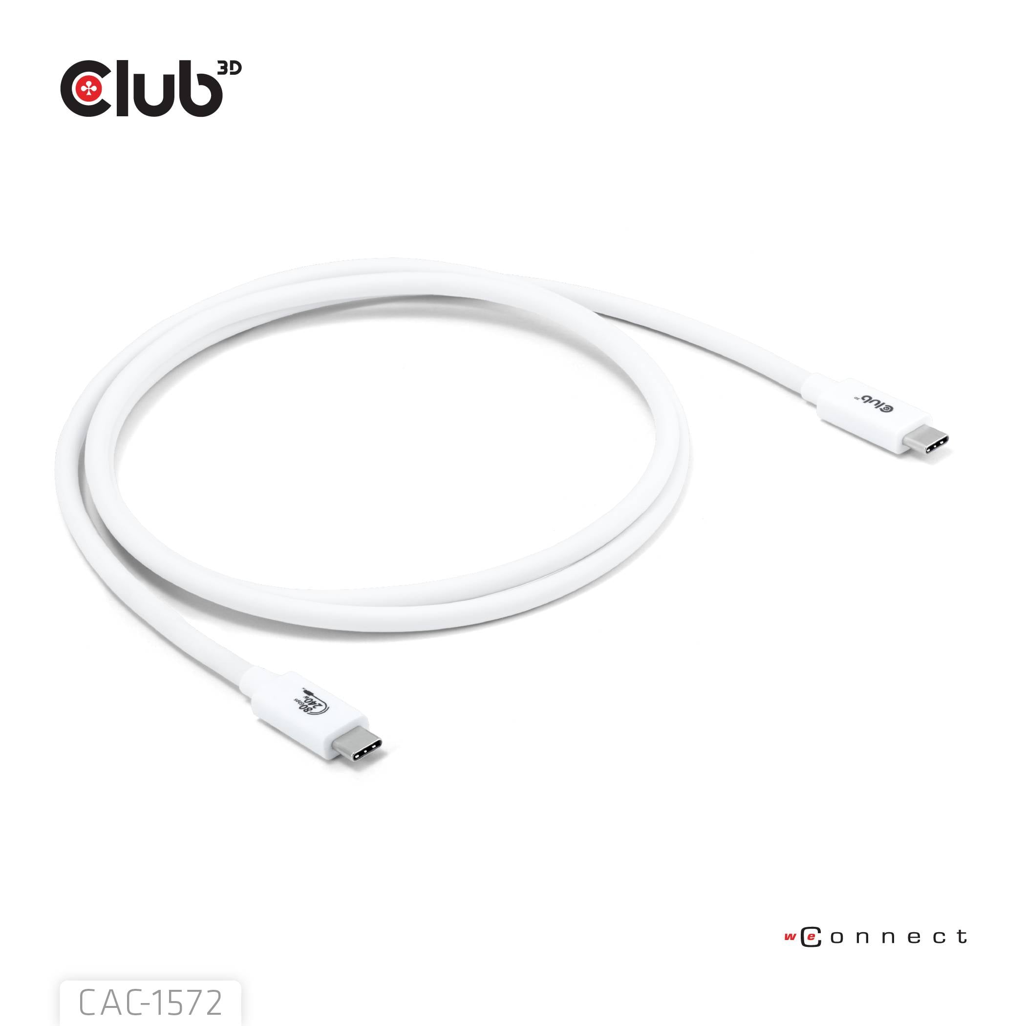 club3D USB-C® Kabel USB4® USB-C® Stecker 1.20 m Weiß CAC-1572-5