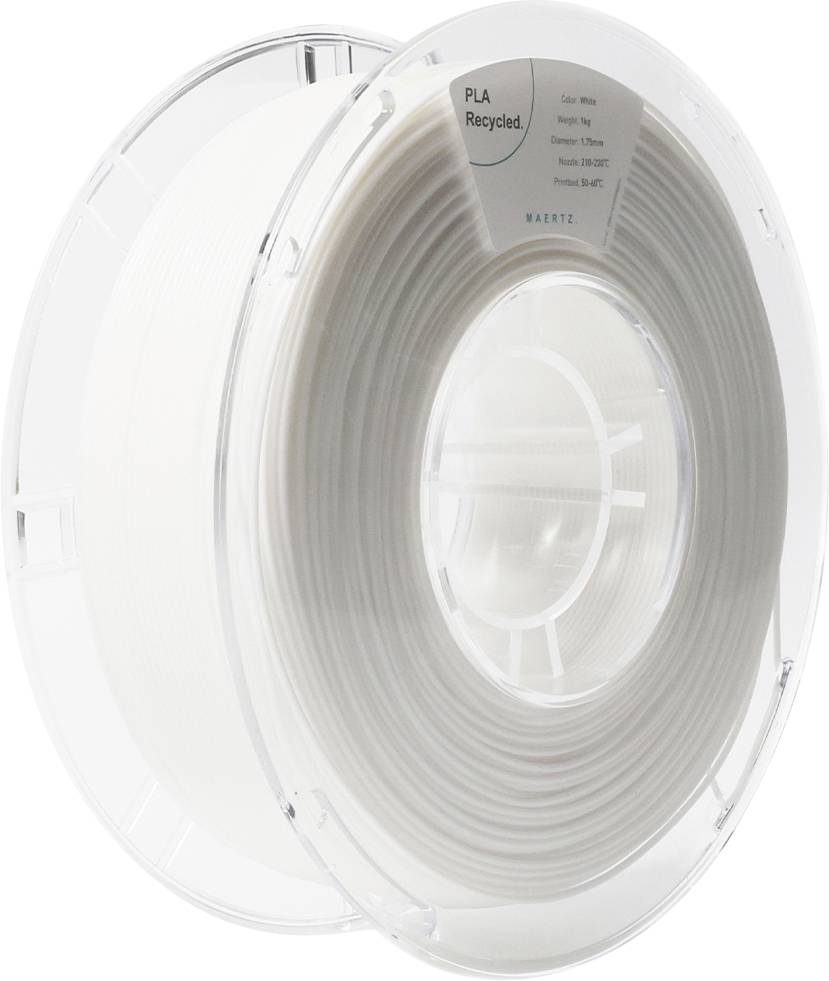 Maertz PMMA-1013-002 PMMA-1013-002 Filament PLA kunststof Gerecycled PLA 1.75 mm 1000 g Wit 1 stuk(s)