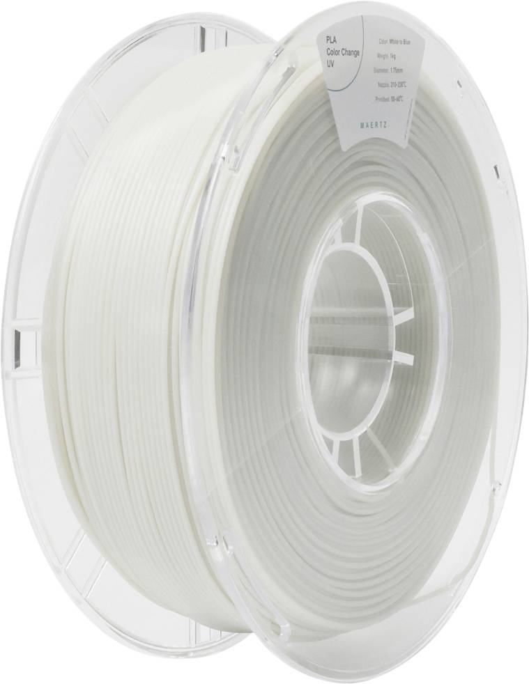 Maertz PMMA-1017-002 PMMA-1017-002 Filament PLA Color Change UV Kleurverandering 1.75 mm 1000 g Wit, Blauw 1 stuk(s)