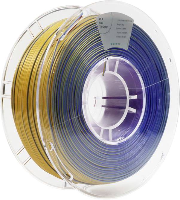Maertz PMMA-1022-003 PMMA-1022-003 Filament PLA-Seide Seidig glänzend 1.75 mm 1000 g Blau, Gelb, Pink 1 St.