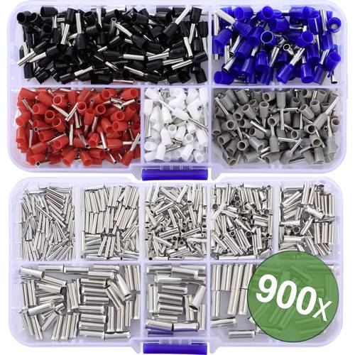 Quadrios 24C532 Aderendhülsen-Sortiment 0.5 mm², 0.75 mm², 1 mm², 1.5 mm², 2.5 mm², 4.0 mm², 6.0 mm² 900 St.