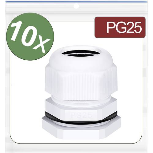 Thumbnail - Quadrios 24CA411 Kabelverschraubung PG25 Polyamid Weiß 10 St.