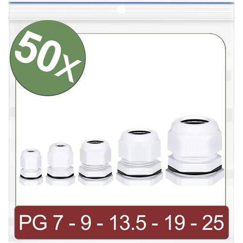 Thumbnail - Quadrios 24CA413 Kabelverschraubung Polyamid Weiß 50 St.