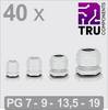 TRU COMPONENTS TC-13448356 Kabelverschraubung Polyamid Grau 40 St.
