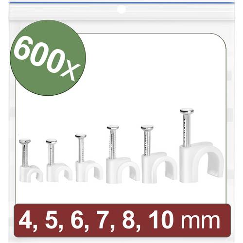 Thumbnail - Quadrios 24CA426 Nagelschellen 24CA426 Bündel-Ø-Bereich 2 bis 10 mm Weiß 600 St.