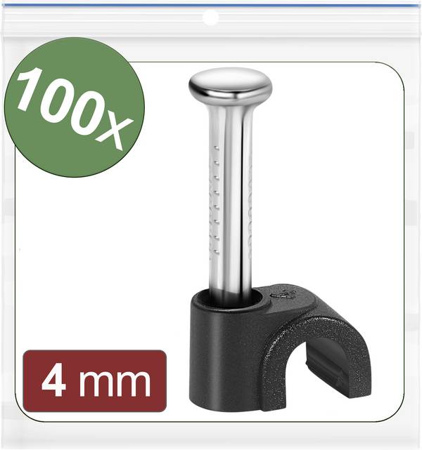 Quadrios 24CA428 Nagelschellen 24CA428 Bündel-Ø-Bereich 2 bis 4 mm Schwarz 100 St.