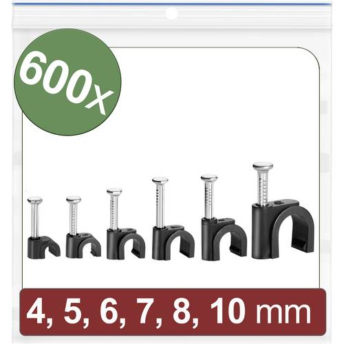 Quadrios 24CA437 Nagelschellen 24CA437 Bündel-Ø-Bereich 2 bis 10 mm Schwarz 600 St.