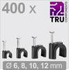 TRU COMPONENTS T24CA131 Nagelschellen TC-13448476 Bündel-Ø-Bereich 3 bis 12 mm Schwarz 400 St.