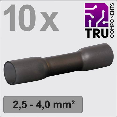 TRU COMPONENTS TC-13448500 Stoßverbinder mit Schrumpfschlauch 2.5 mm² 4 mm² Vollisoliert Schwarz 10 St.