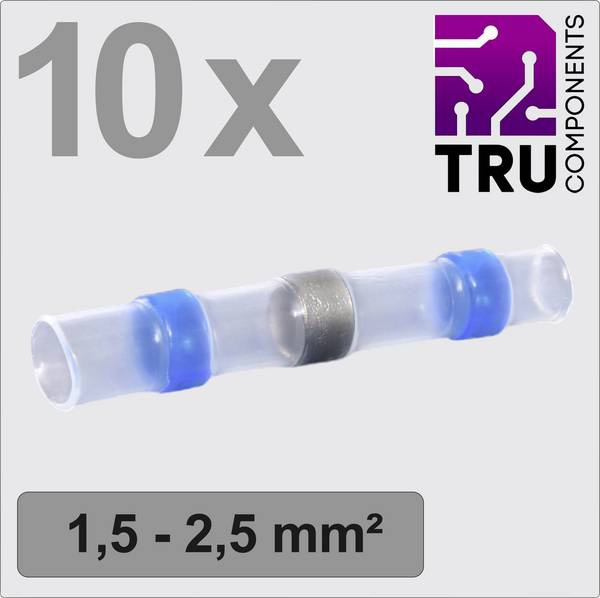 TRU COMPONENTS TC-13448516 Stoßverbinder mit Schrumpfschlauch 1.5 mm² 2.5 mm² Vollisoliert Blau 10 St.