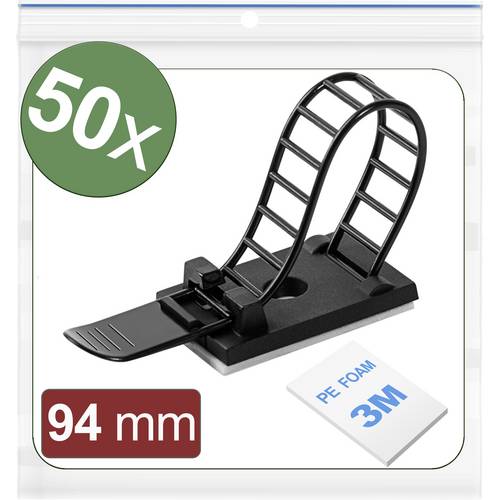 Quadrios 24CA444 Befestigungssockel selbstklebend, schraubbar 24CA444 Schwarz 50 St.