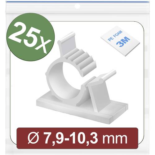 Thumbnail - Quadrios 24CA445 Befestigungssockel selbstklebend 24CA445 Bündel-Ø-Bereich 7.9 bis 10.3 mm Weiß 25 St.