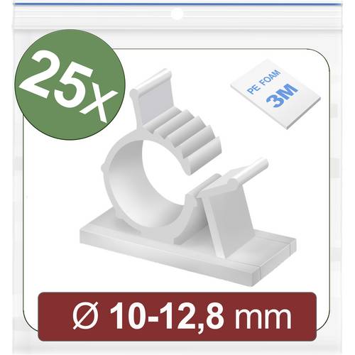 Quadrios 24CA446 Befestigungssockel selbstklebend 24CA446 Bündel-Ø-Bereich 10 bis 12.8 mm Weiß 25 St.