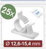 Quadrios 24CA447 Befestigungssockel selbstklebend 24CA447 Bündel-Ø-Bereich 12.6 bis 15.4 mm Weiß 25 St.