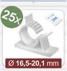 Quadrios 24CA448 Befestigungssockel selbstklebend 24CA448 Bündel-Ø-Bereich 16.5 bis 20.1 mm Weiß 25 St.