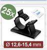 Quadrios 24CA452 Befestigungssockel selbstklebend 24CA452 Bündel-Ø-Bereich 12.6 bis 15.4 mm Schwarz 25 St.
